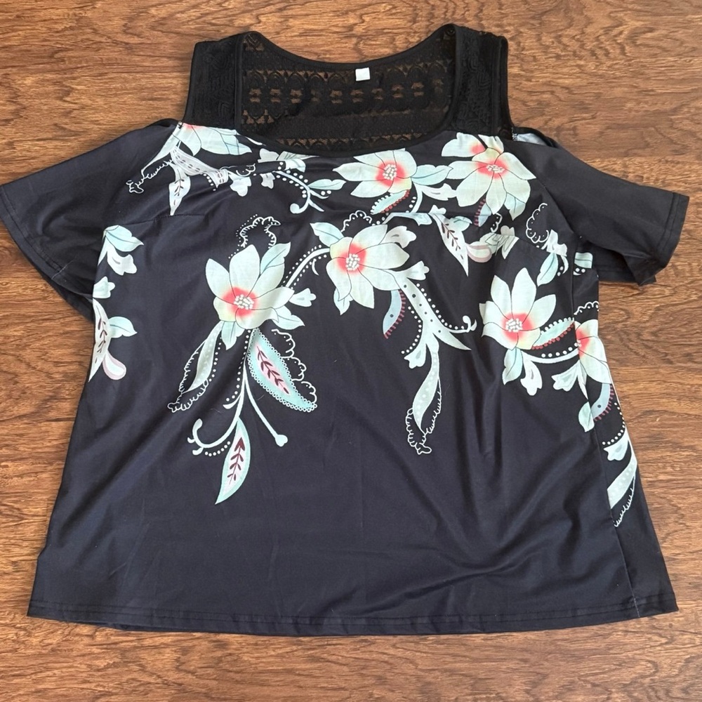 Floral Women's Cold Shoulder Top